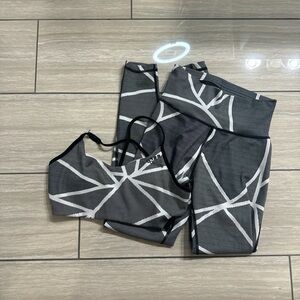 adidas Black and White Geometric Top